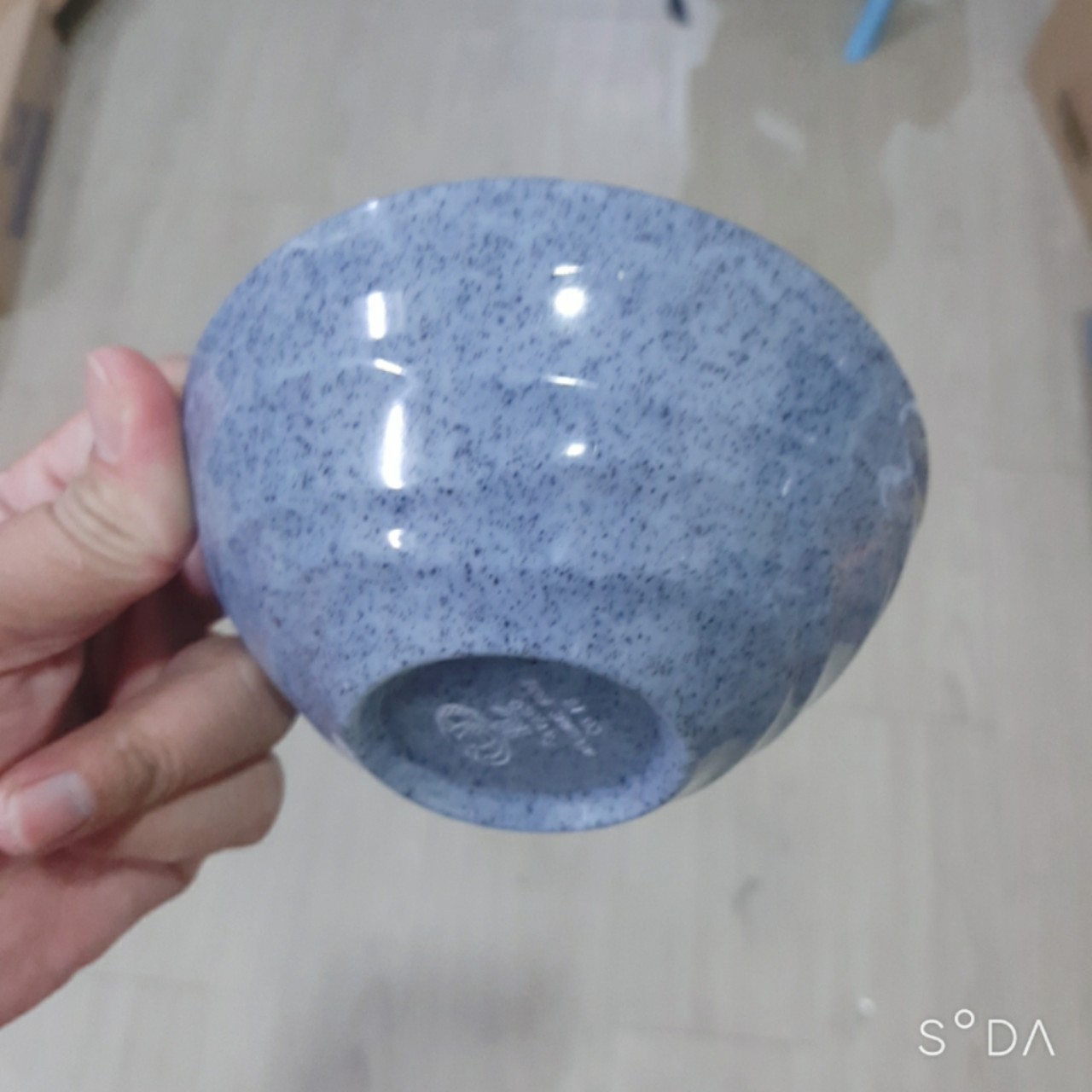 Chén Cơm nhựa melamine CO16 màu vân đá xanh