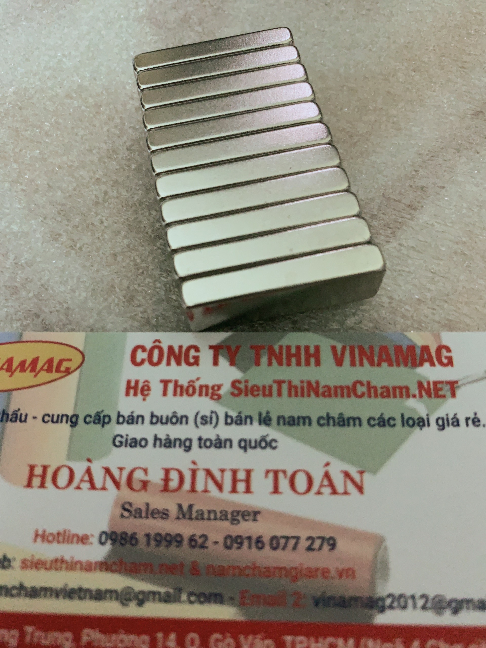 Nam châm đất hiếm kích thước 30x10x5mm ( set 5 viên )