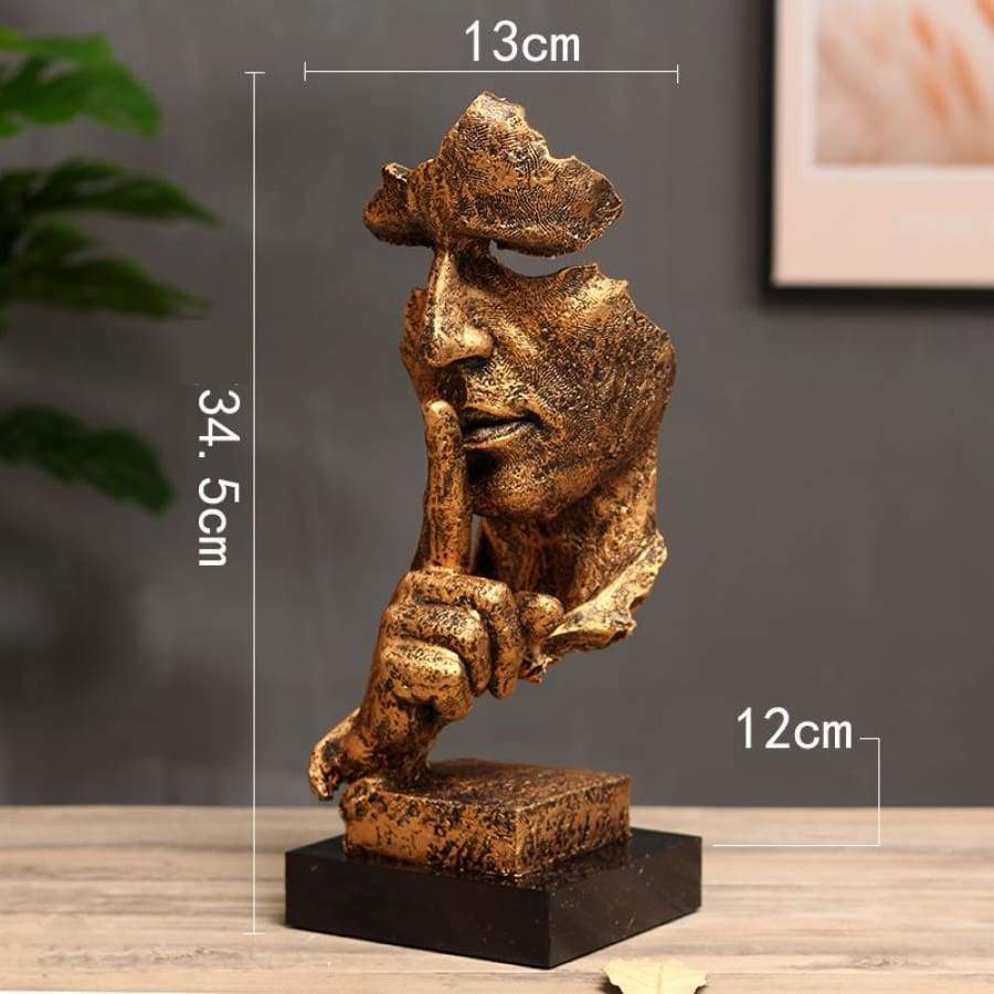 ☘️Tượng Decor IM LẶNG LÀ VÀNG