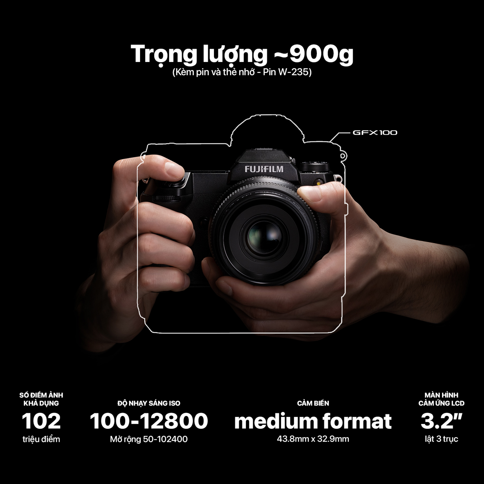 [Trả góp 0%]Máy ảnh kỹ thuật số Fujifilm GFX100S
