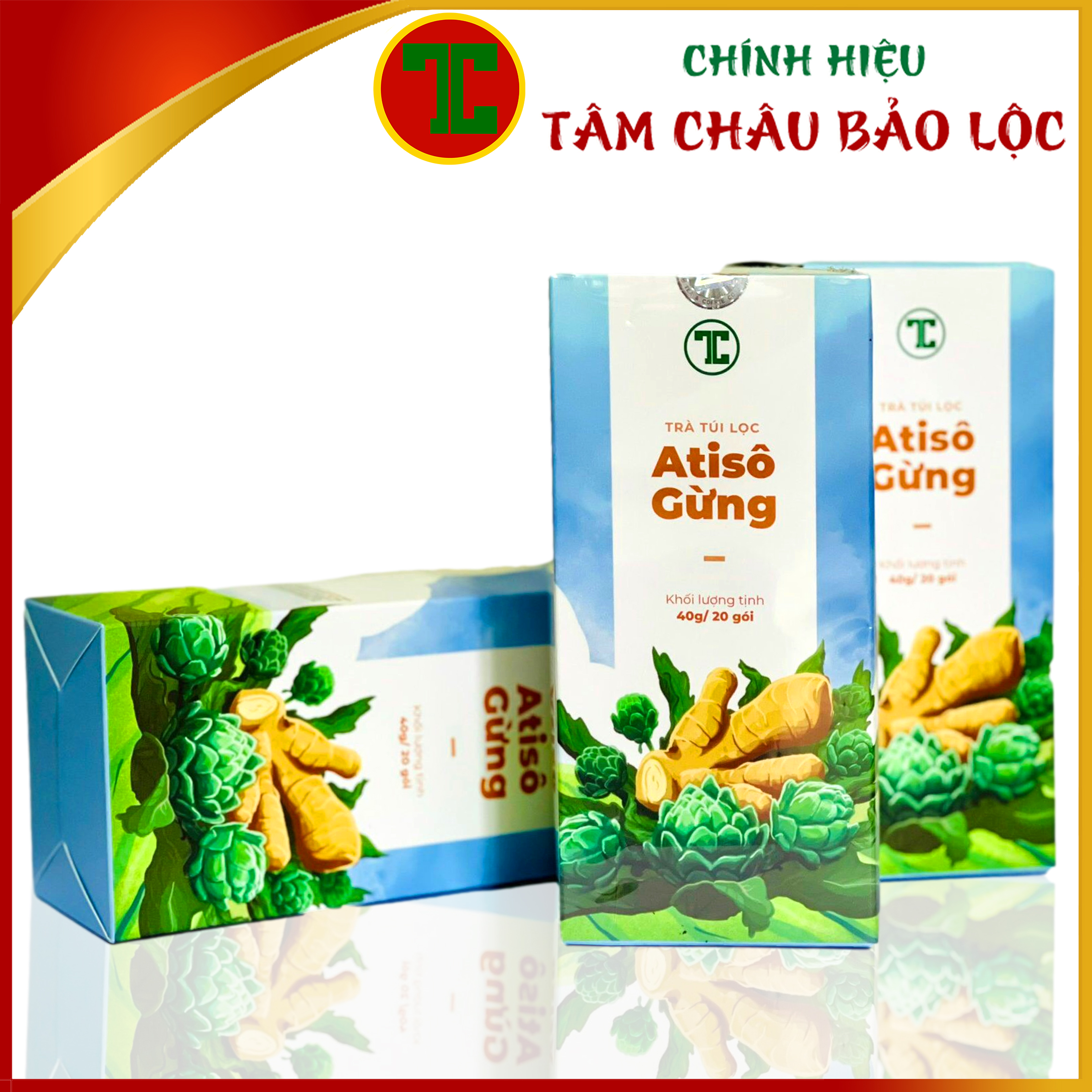 [TÂM CHÂU]  Trà Atiso Gừng Túi Lọc 40G