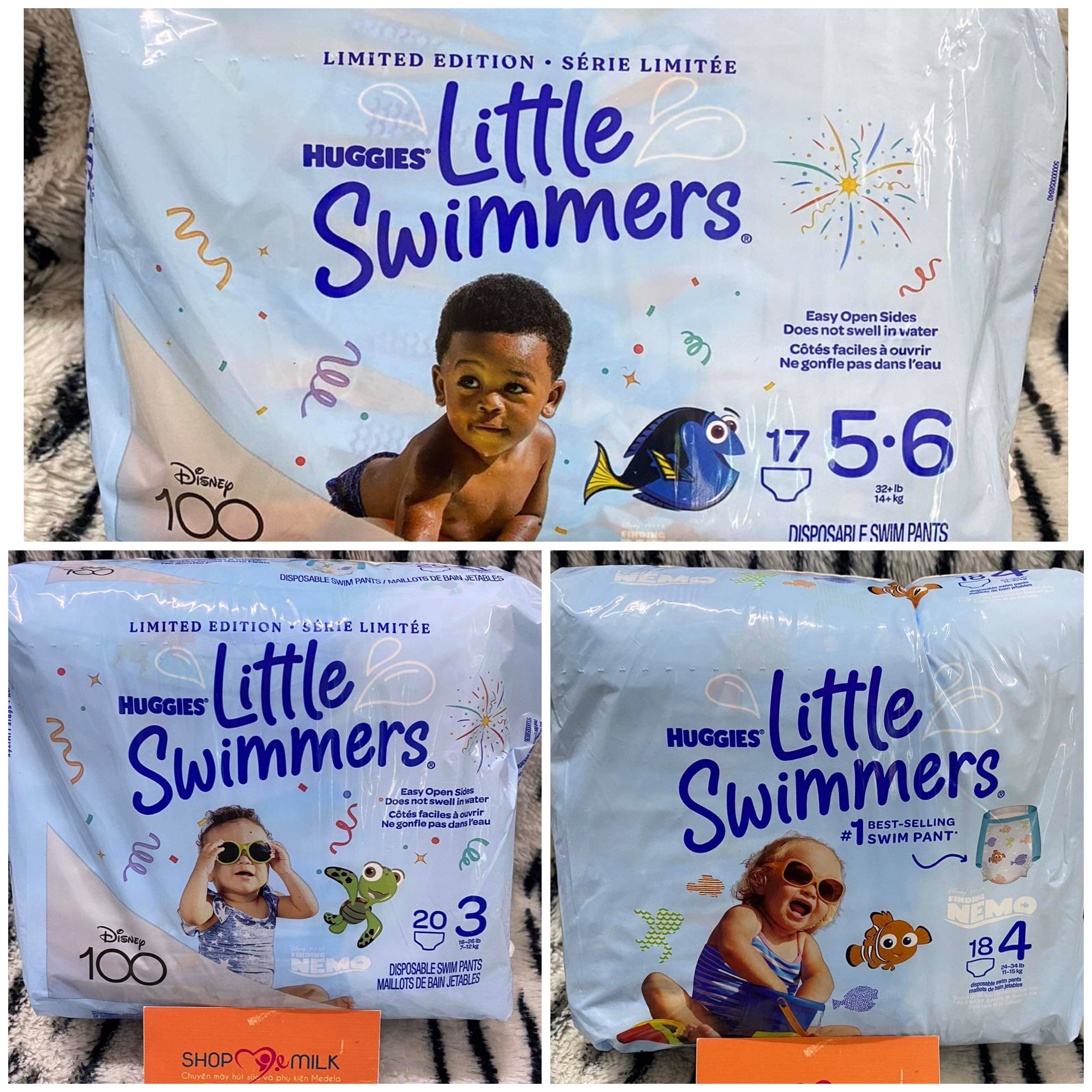 Tã, Bỉm quần bơi, đi biển cho bé USA Huggies Little Swimmers Swim Diapers Size S,M,L
