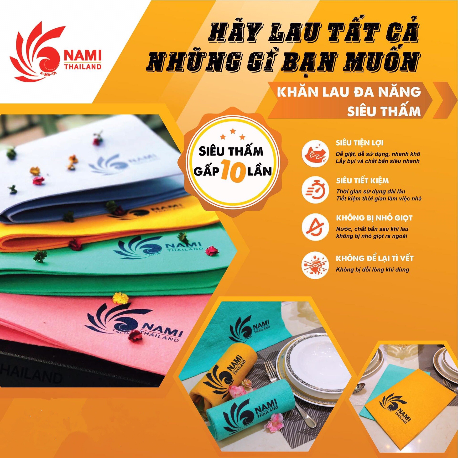 [HCM]Khăn Lau đa năng siêu thấm Thái lan