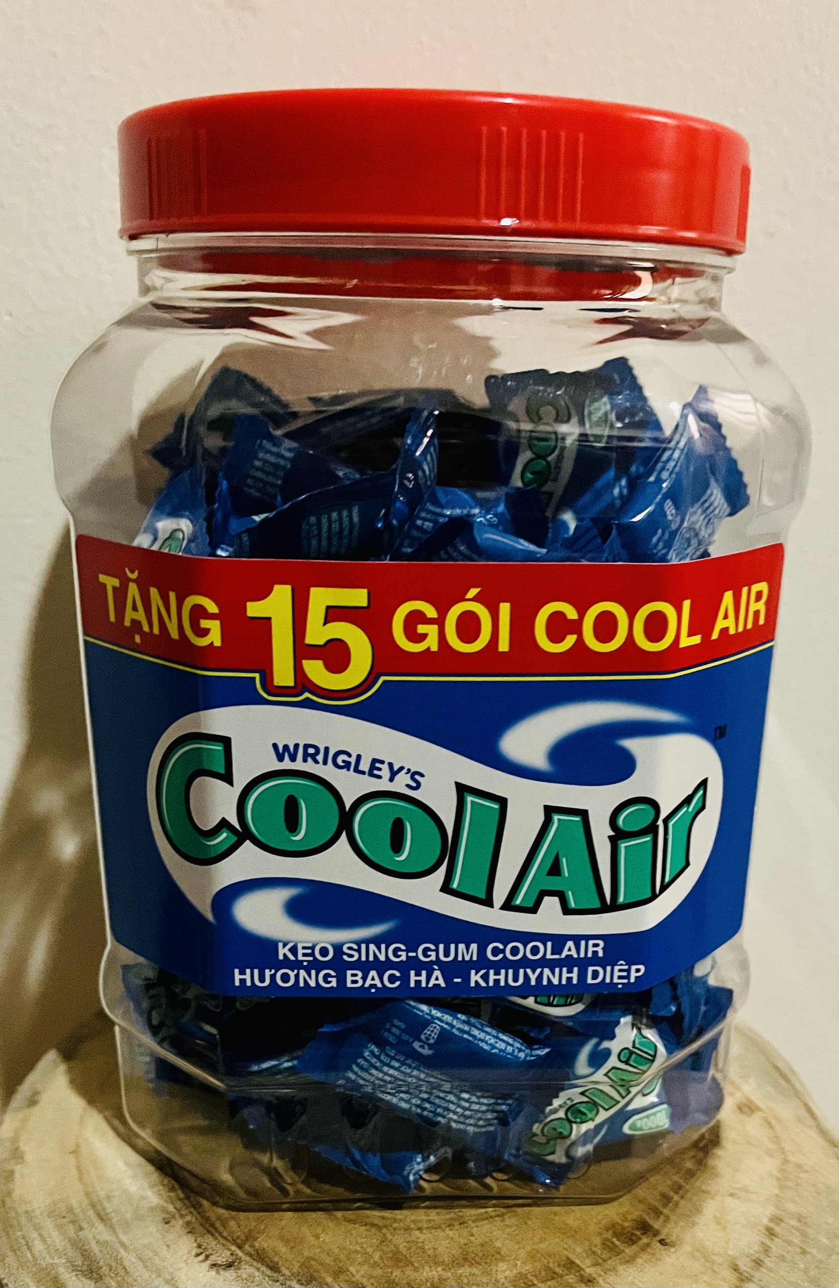 TẶNG 15 GÓI Hộp Kẹo Sing-gum Coolair hương bạc hà khuynh diệp 150 gói x