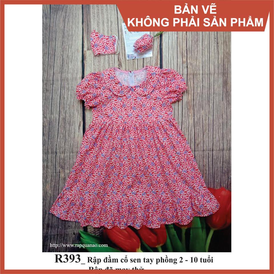 Rập đầm tay phồng cổ sen - giấy A0 - R393 (Bản vẽ) (BẢN VẼ)