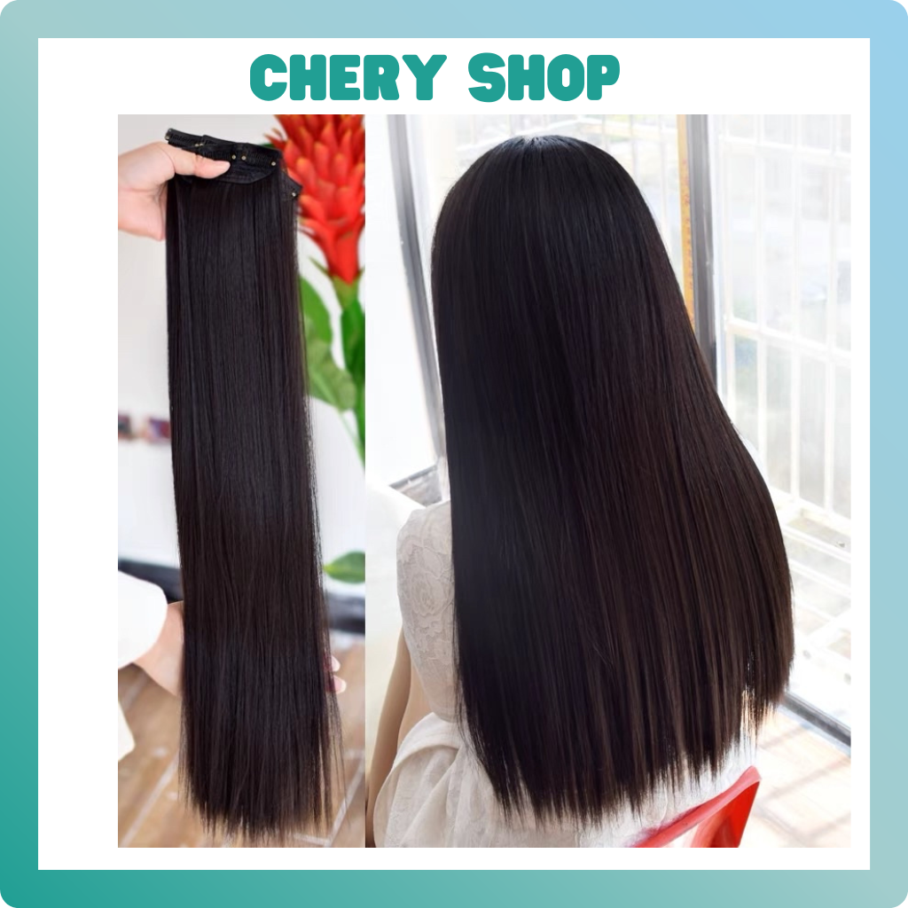 Tóc giả kẹp phím phồng thẳng combo 3 phím giúp làm dày và dài tóc