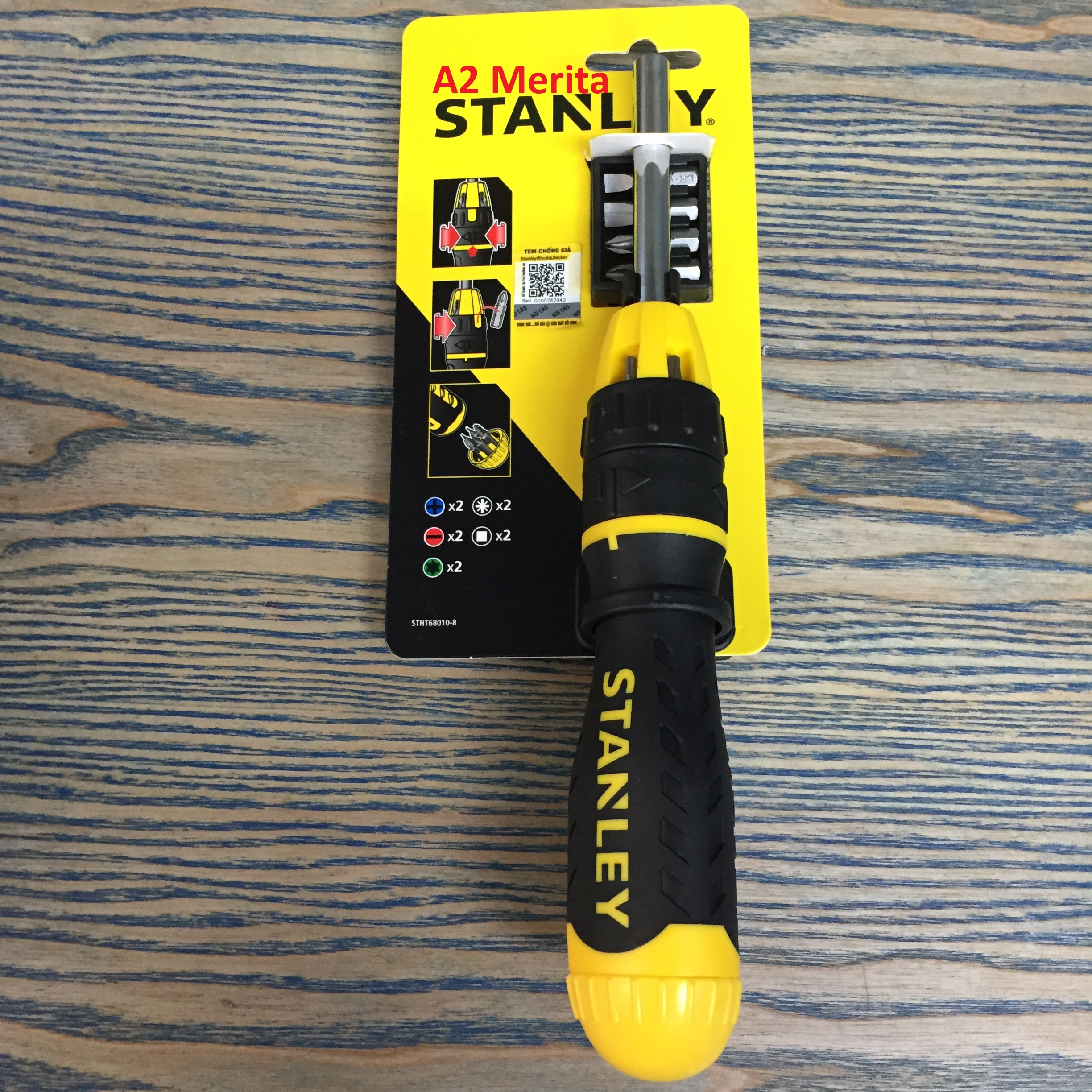 Bộ Tua vít đa năng đảo chiều 10 mũi stanley STHT68010-8