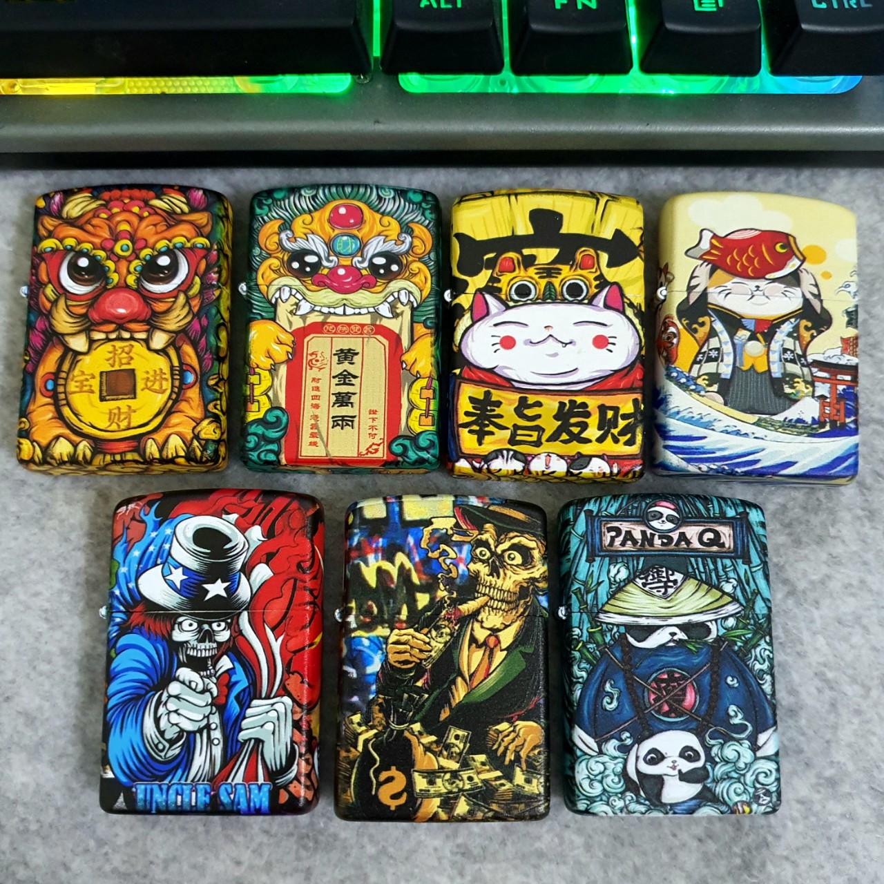 Zippo US Japan 6 sides electrostatic paint lighter (with Wick) perfume box suitable for collection gift, gift