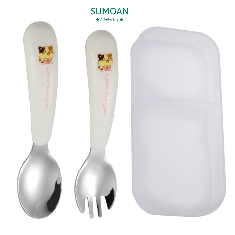 Bộ thìa dĩa inox 304 ăn dặm cho bé