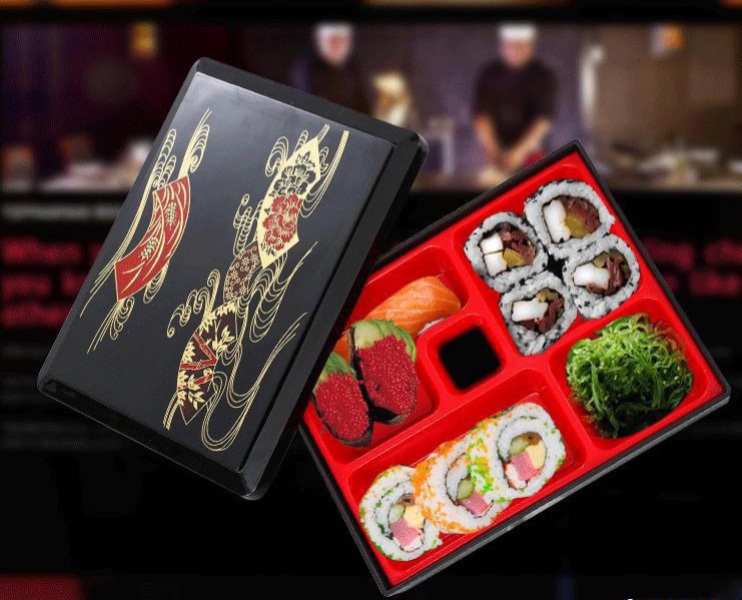 Hộp Cơm Bento Nhựa Cao Cấp 5 Ngăn Hoa Văn [ Phong Cách Nhật Bản ]