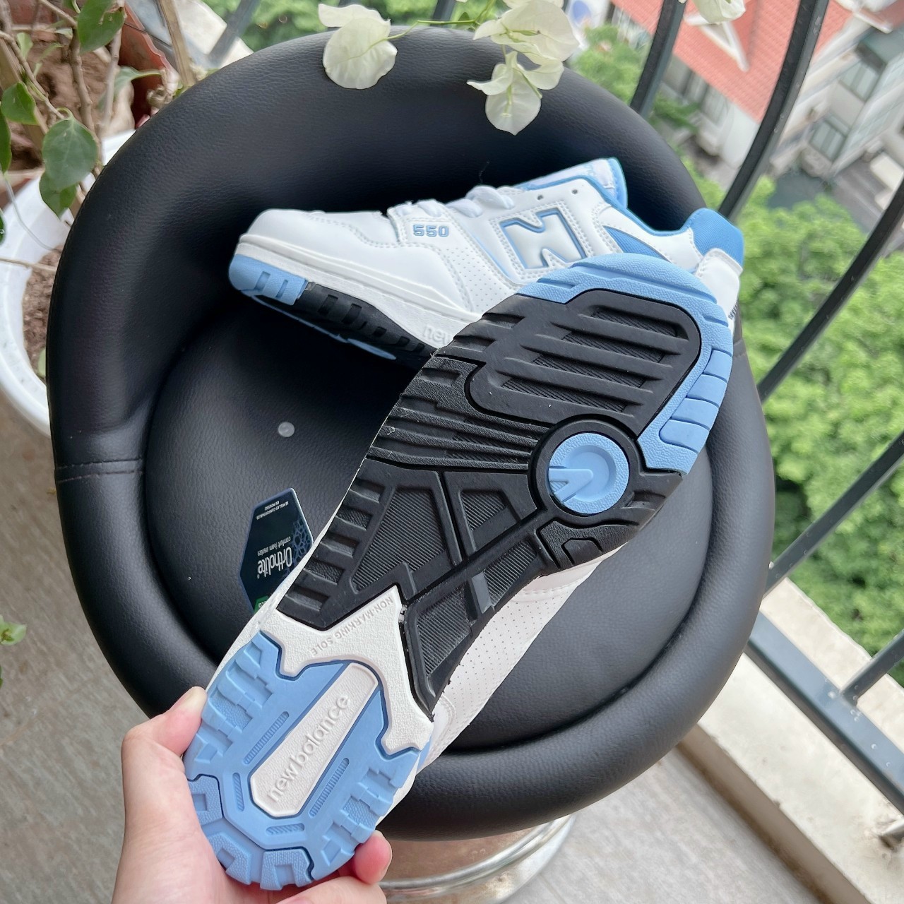 Giày New Balance 550 "UNC White University Blue", giày thể thao