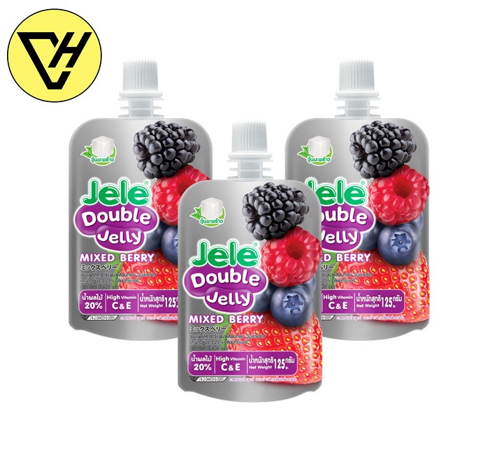 Thùng/36 gói - nước ép thạch trái cây thạch jele double jelly 125gr