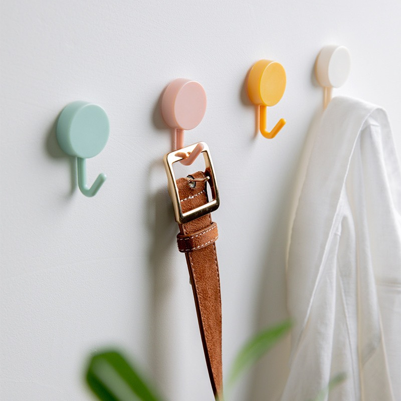 Set 5 móc tròn dán tường treo đồ đa năng