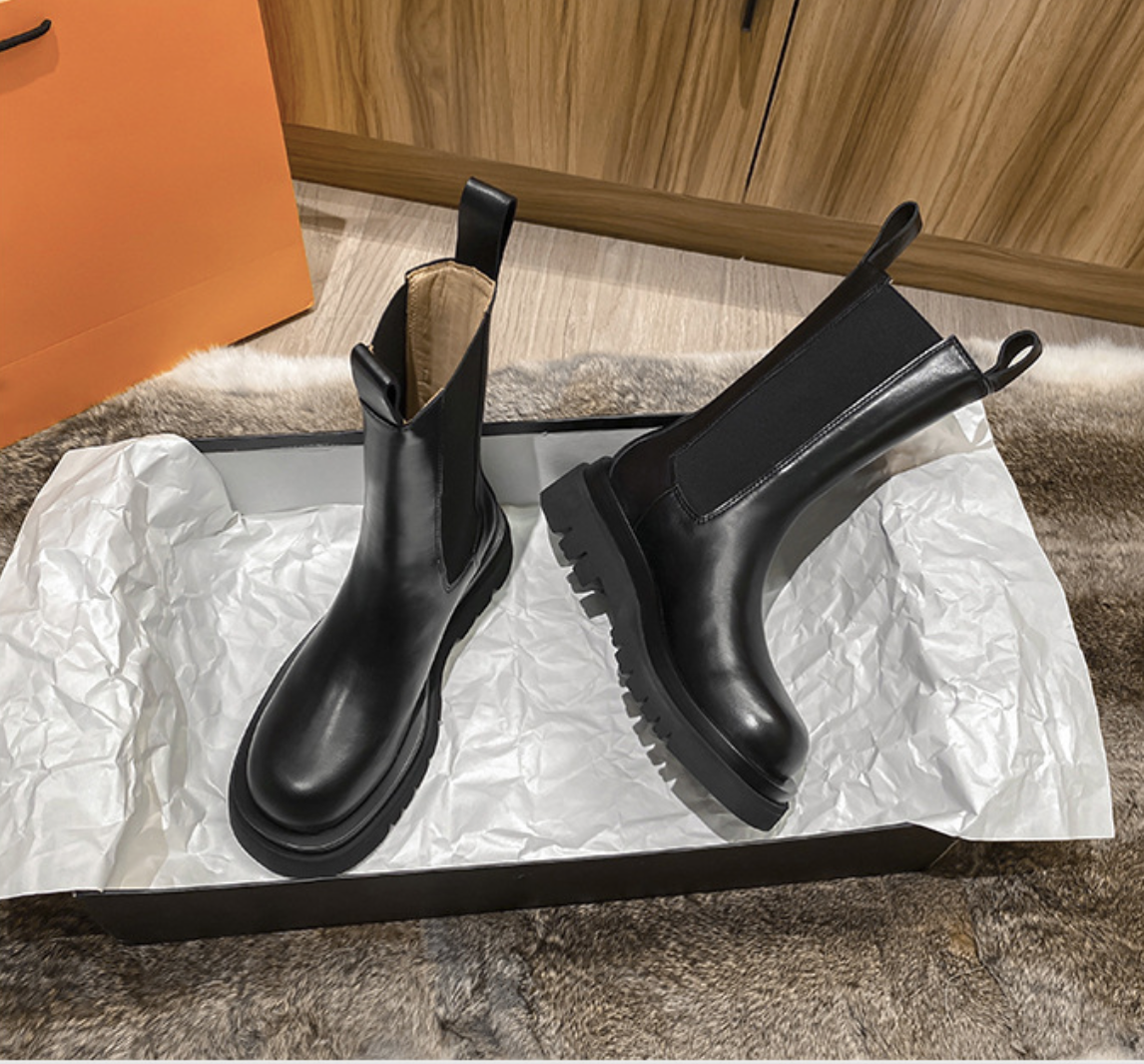 Giày boot da nữ martin cổ cao đế bảng SIÊU CHẤT GBN98