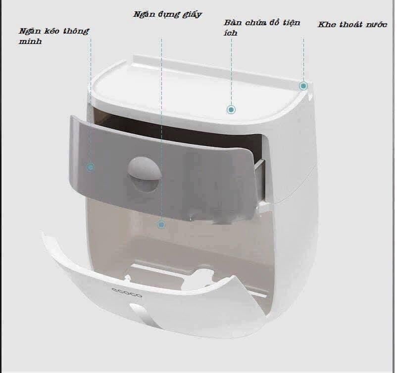Hộp đựng giấy vệ sinh 2in1 Ecoco