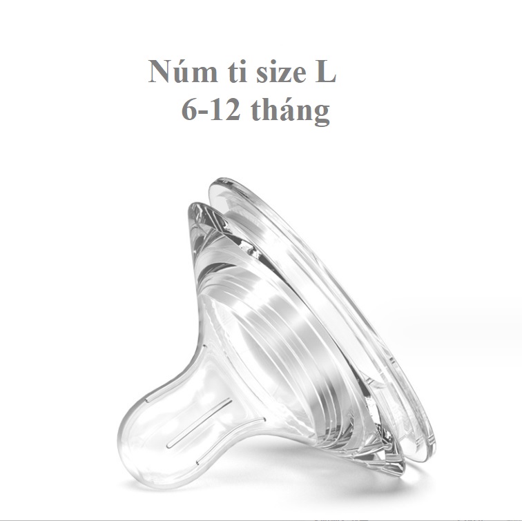 Núm ti rời bình sữa thuỷ tinh PEANUTS