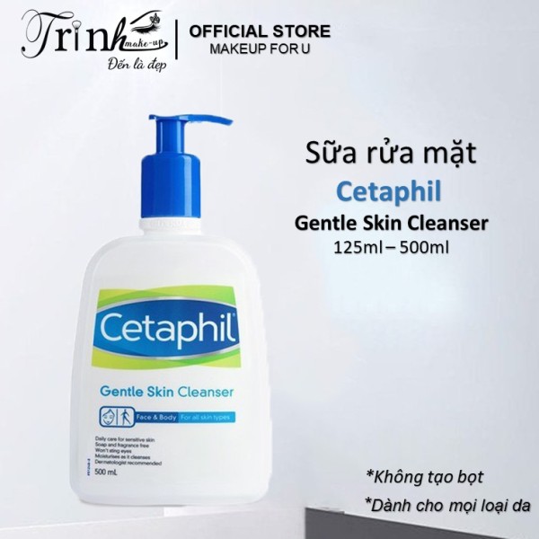 Sữa rửa mặt Cetaphil Gentle Skin Cleanser 125ml và 500ml chuyên dành cho da nhạy cảm, không tạo bọt nhập khẩu