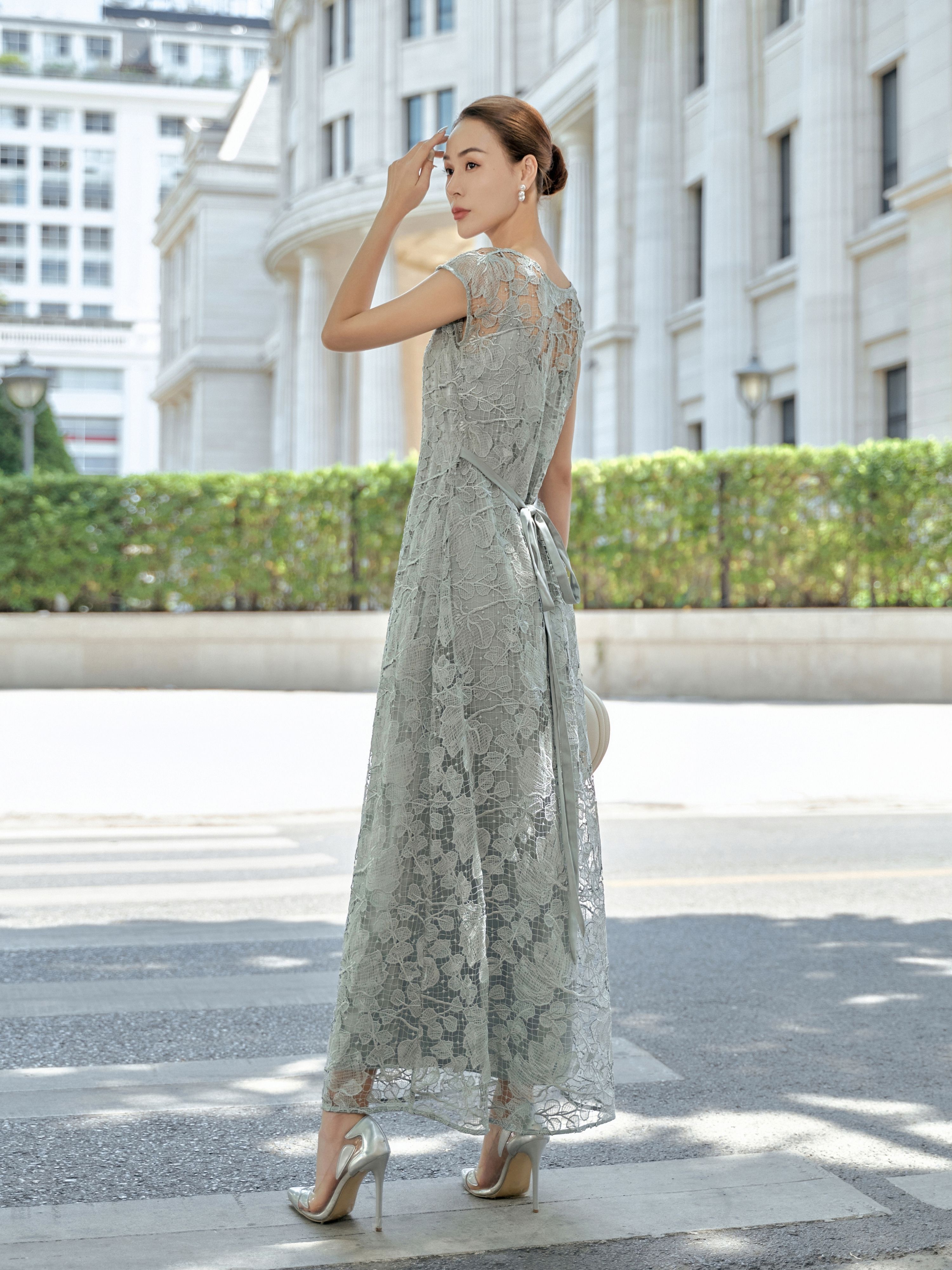 Đầm ren dài Mauve Darling dress (size hết không restock thêm)