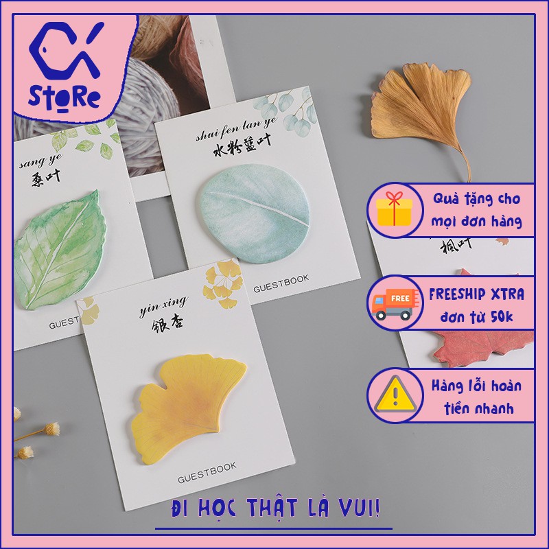 Giấy note chiếc lá Cá store nhỏ gọn, xinh xắn