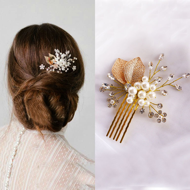 🔥 Ngọc trai cô dâu hoa nhỏ kẹp tóc phụ kiện cưới phụ nữ mũ YVETTERY