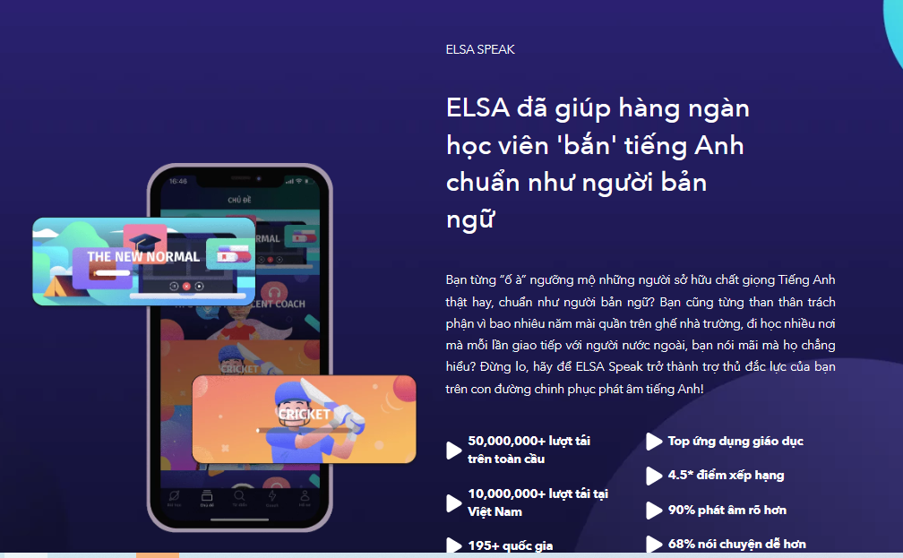 ELSA PRO Trọn đời -Tiếng anh online chất lượng cao