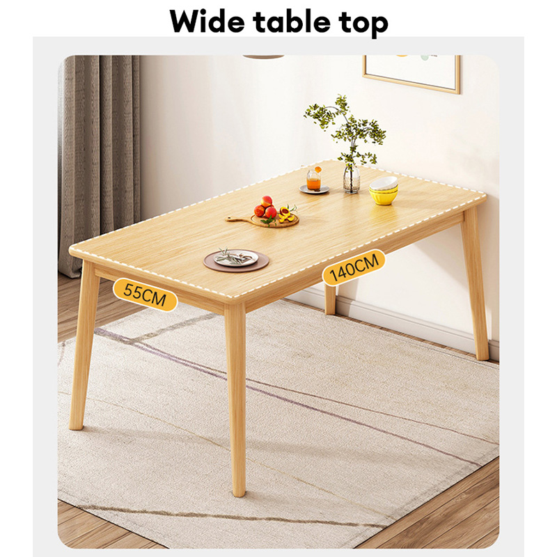 Dining table: household small house, modern simple rectangular solid wood leg dining table, dining table and chair combination, household small table