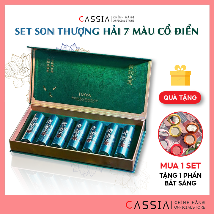 Set son môi lì nội địa trung 7 màu, Combo son thiết kế thượng hải cổ điển 7 cây , Bộ son môi lì cao cấp chính hãng lâu trôi CASSIA