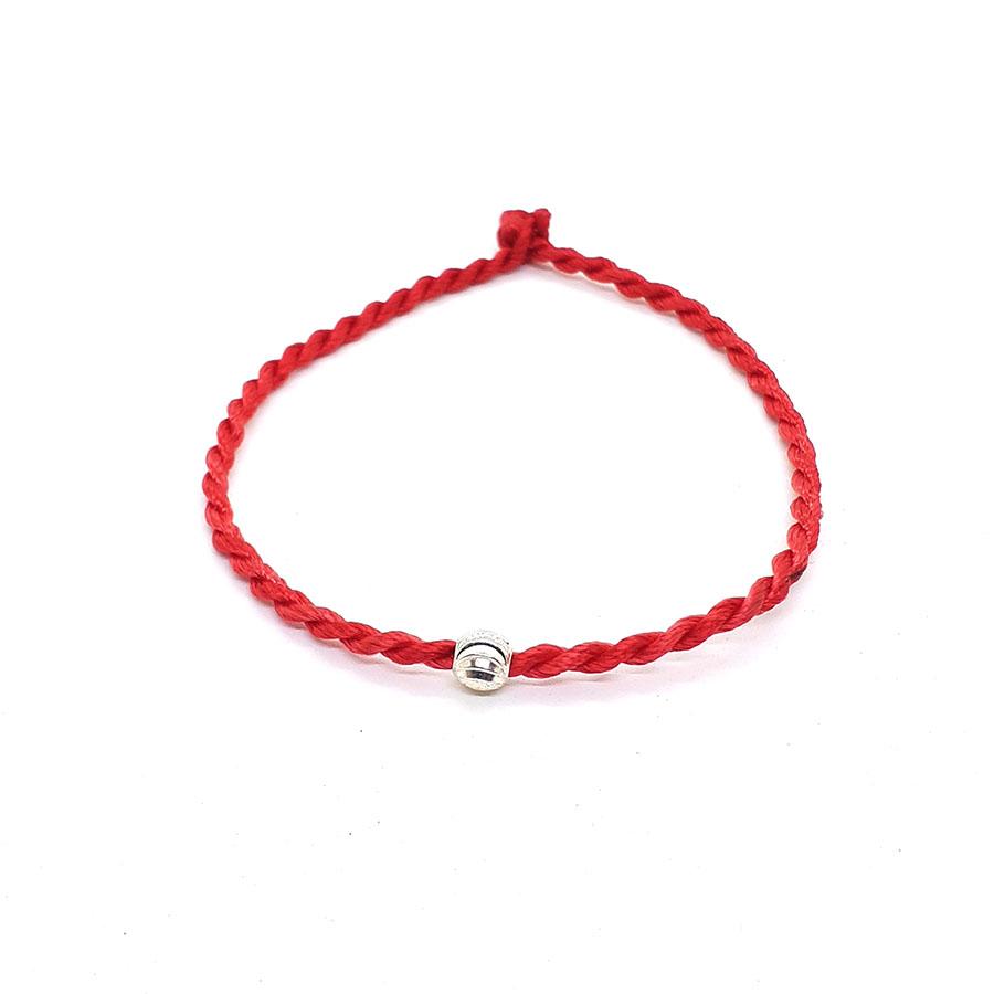 Vòng tay sợi dây đỏ may mắn ,vòng tay dây đỏ phong thủy một bi bạc thật không xi mạ dành cho cả nam và nữ - VDD1