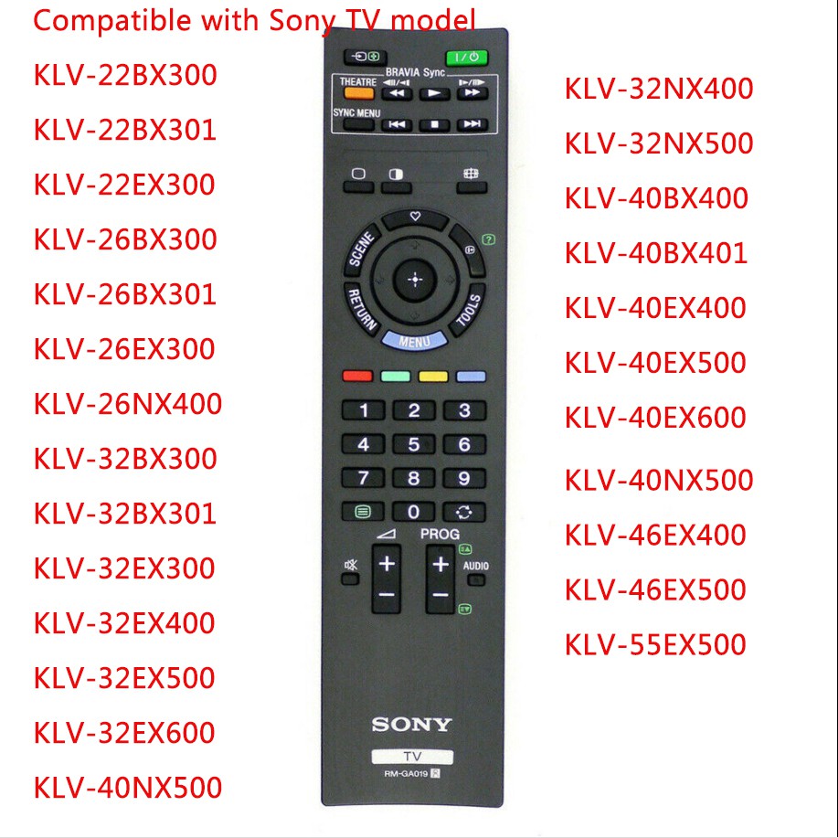 New for sony rm-ga019 bravia tv remote control rm-ed033 klv-26bx300