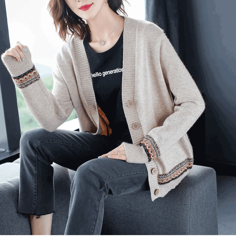 ÁO KHOÁC LEN PHỐI THỔ CẨM