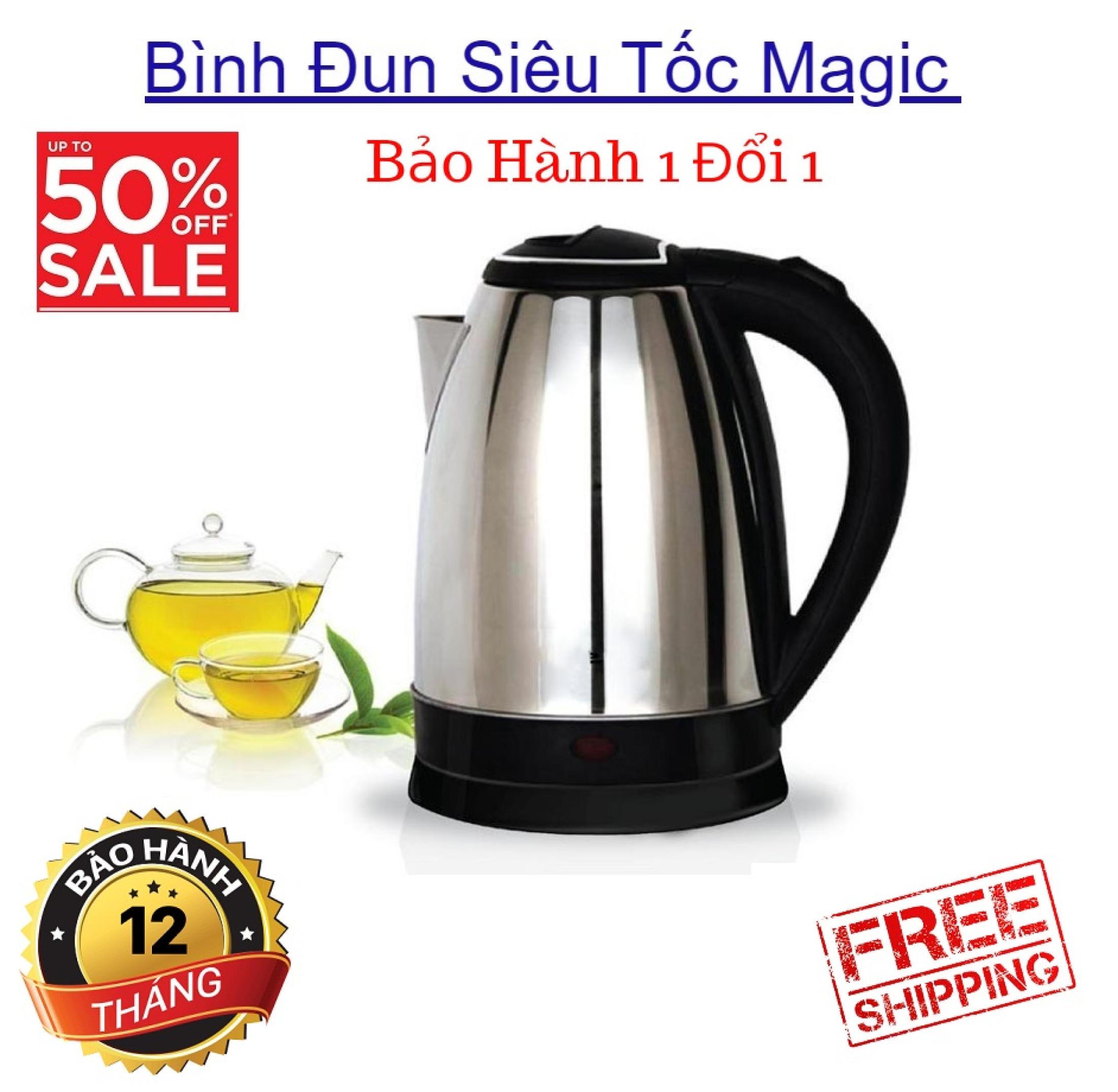 [HCM]Bình Đun Nước Siêu Tốc Magic Dung Tích 1.8L - Hàng Chính Hãng Cao Cấp - Chất Liệu 100% Inox Độ Bền Cực Cao