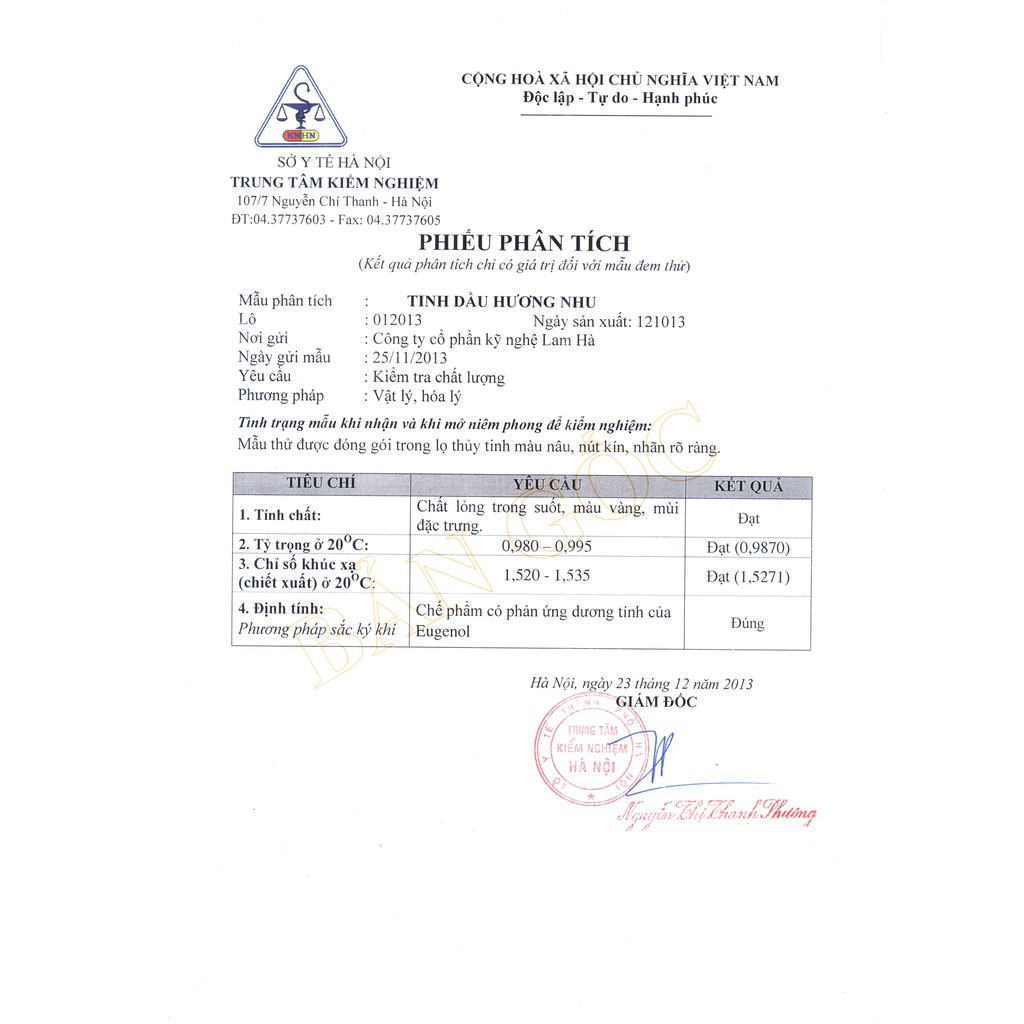 Tinh dầu Hương Nhu - Lam Hà 10ml