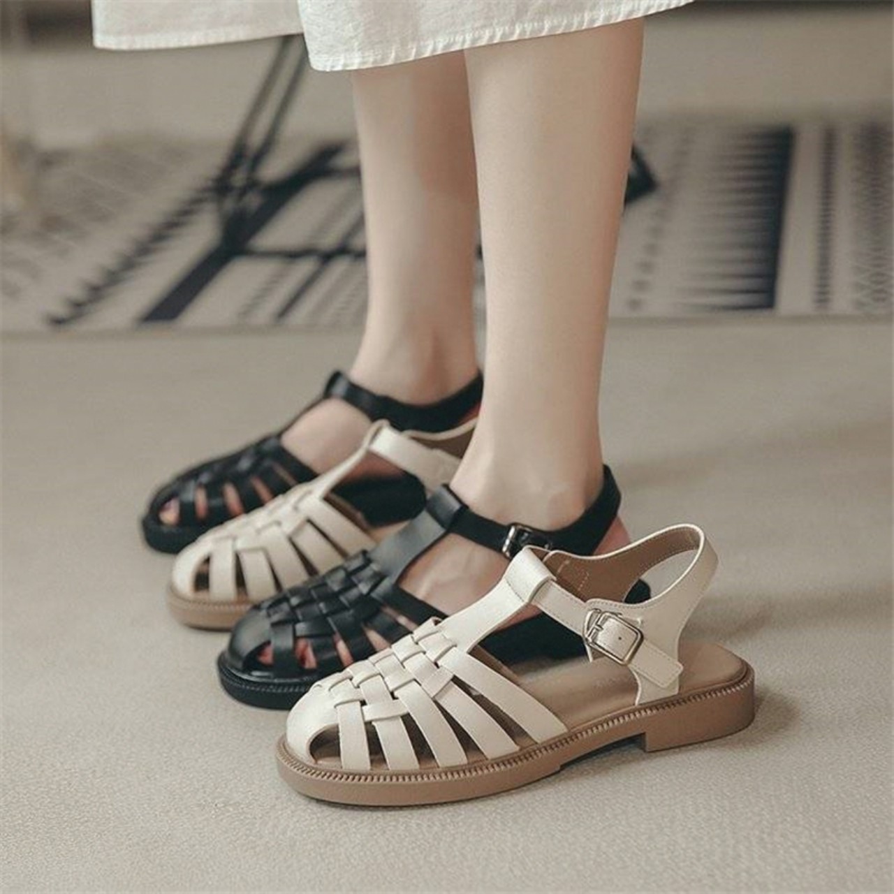 Giày sandal rọ nữ 2 màu