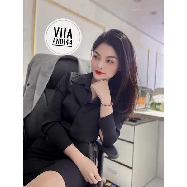 [Nhập LAZFASHION32 - giảm 60K]Sơ mi Lụa Dài Tay Thiết Kế AN0144 VIIA DESIGN