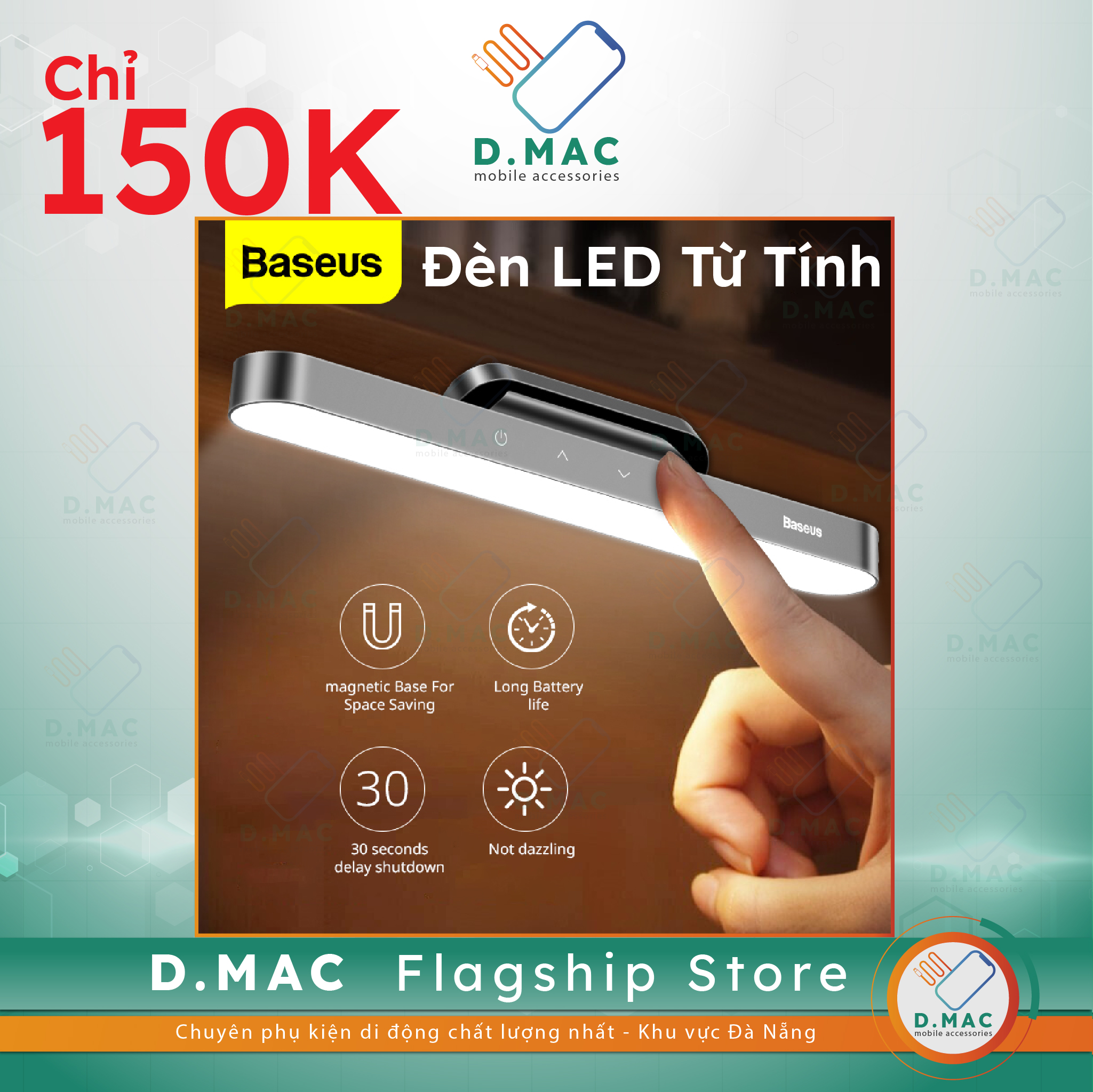 D.MAC Đèn LED từ tính mini BASEUS sạc USB-CD.D.MACD.MAC