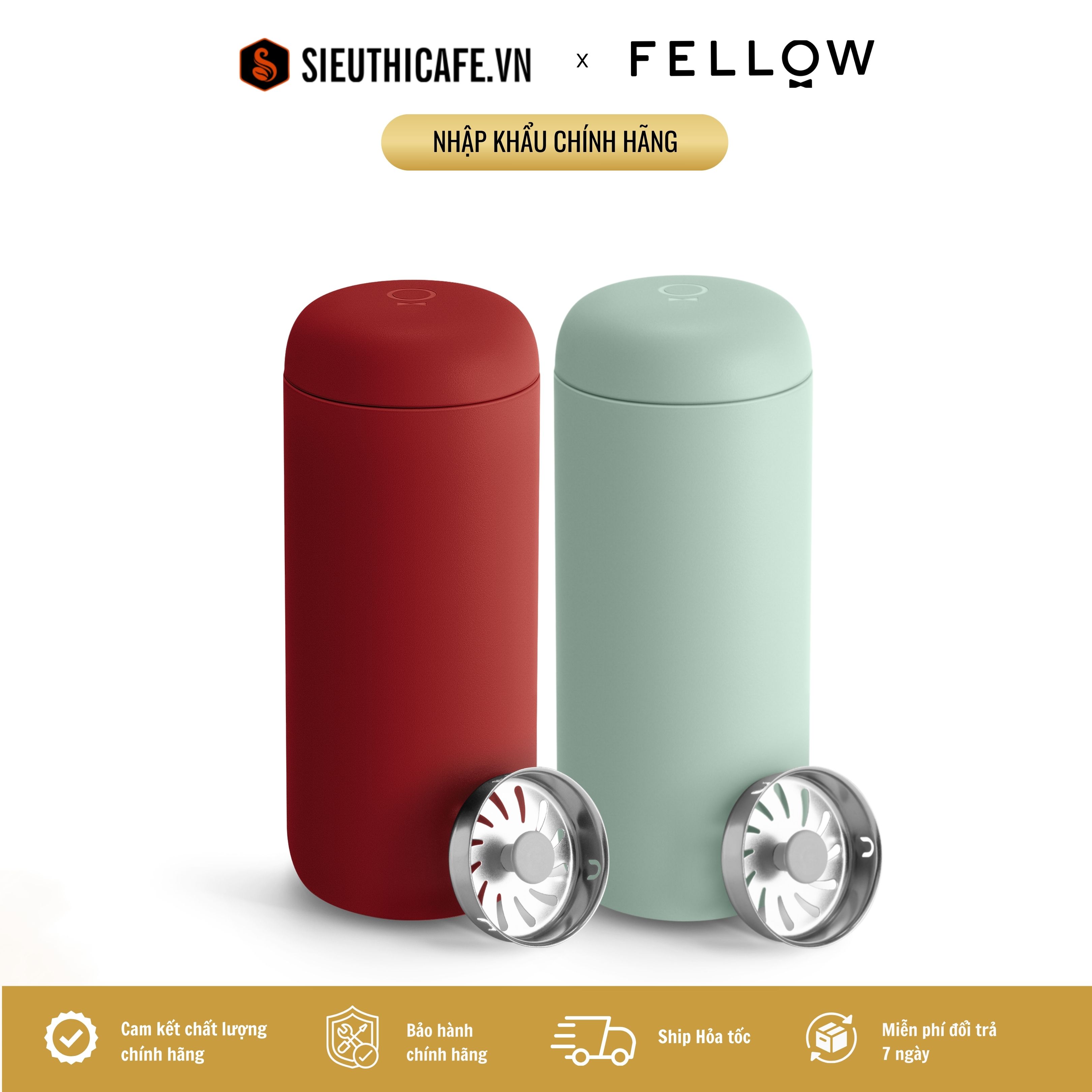 Ly đựng cà phê Fellow Carter Move Mug + Splash Guard