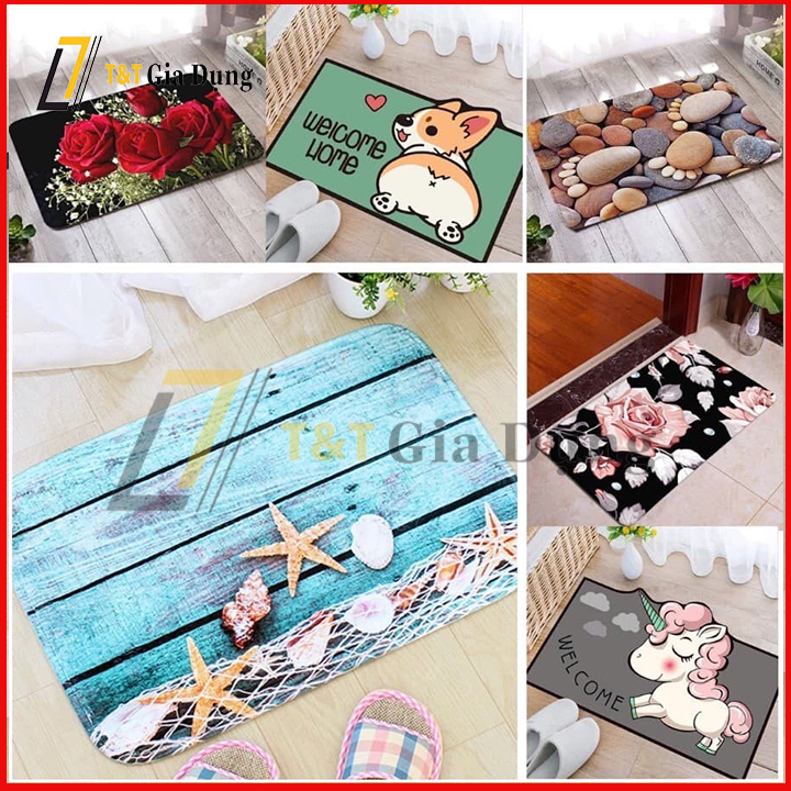 Thảm lau chân 3D 40x60cm,thảm chùi chân