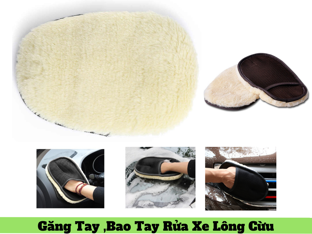[HCM]Bao Tay Găng Tay Rửa Xe Lông Cừu Mềm Mịn 23x15cm