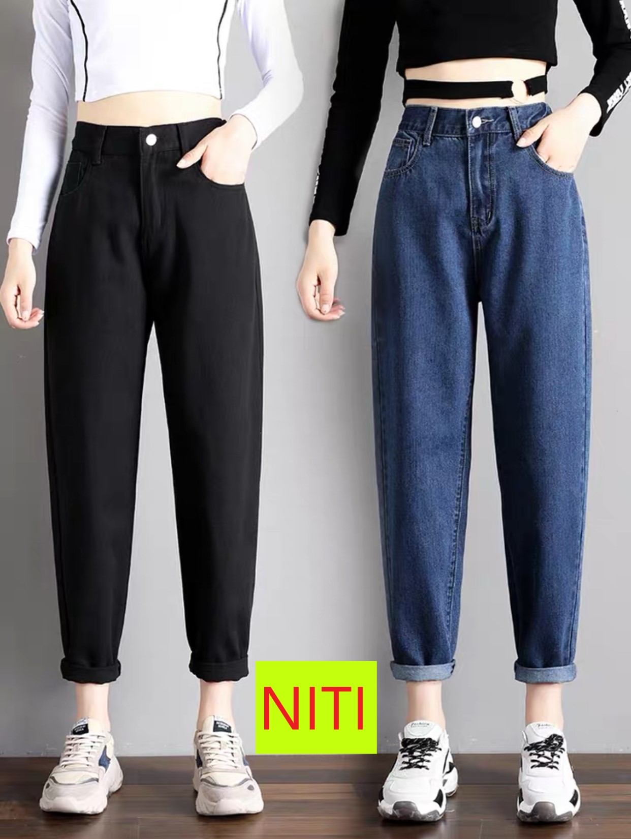 [HCM][ CUỐN THEO CHIỀU GIÓ!! ] QUẦN JEAN NỮ LƯNG CAO KIỂU QUẦN BAGGY JEAN NỮ LƯNG CAO LAI CUỐN NITI ĐỦ MÀU XANH ĐẬM ĐEN ĐỦ SIZE LỰA CHỌN PHONG CÁCH CỰC HOT CỰC HIT CỰC PHONG CÁCH