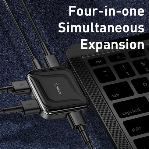 [BẢO HÀNH 12 THÁNG] Bộ chia USB Hub Baseus 2.0 đa năng 4 cổng USB 2.0 + 1 cổng Micro