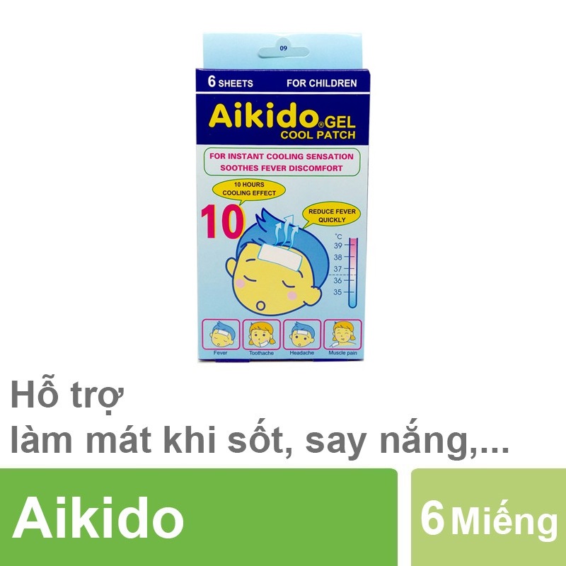 Miếng dán hạ sốt Aikido (Hộp 6 miếng )