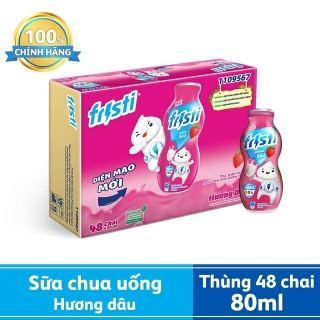 HSD T5-2022 Thùng Sữa Chua Uống Fristi Hương Dâu - 48 Chai 80ml thumbnail