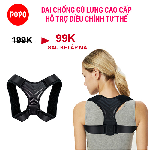Đai chống gù lưng cao cấp, chính hãng posture corrector, đai lưng cải thiện gù lưng, điều chỉnh tư thế popo