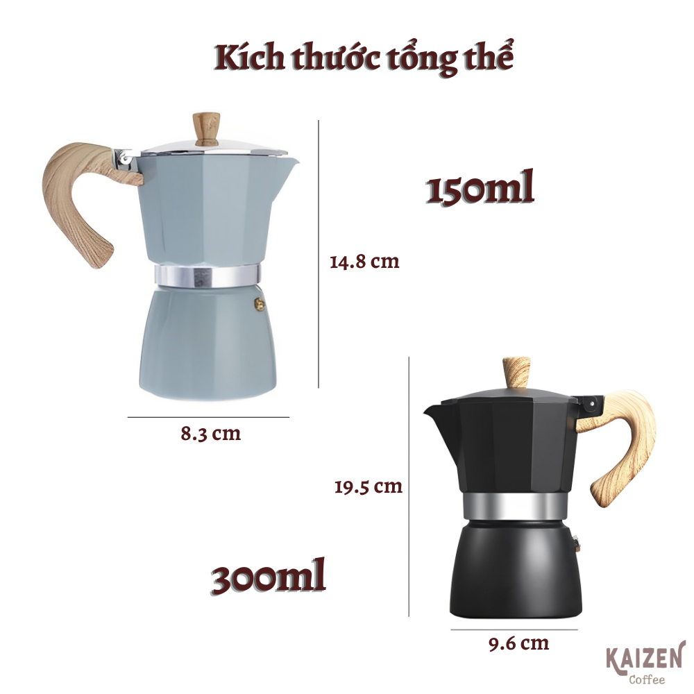 Bình pha cà phê Moka Pot 300ml - Kaizen Coffee