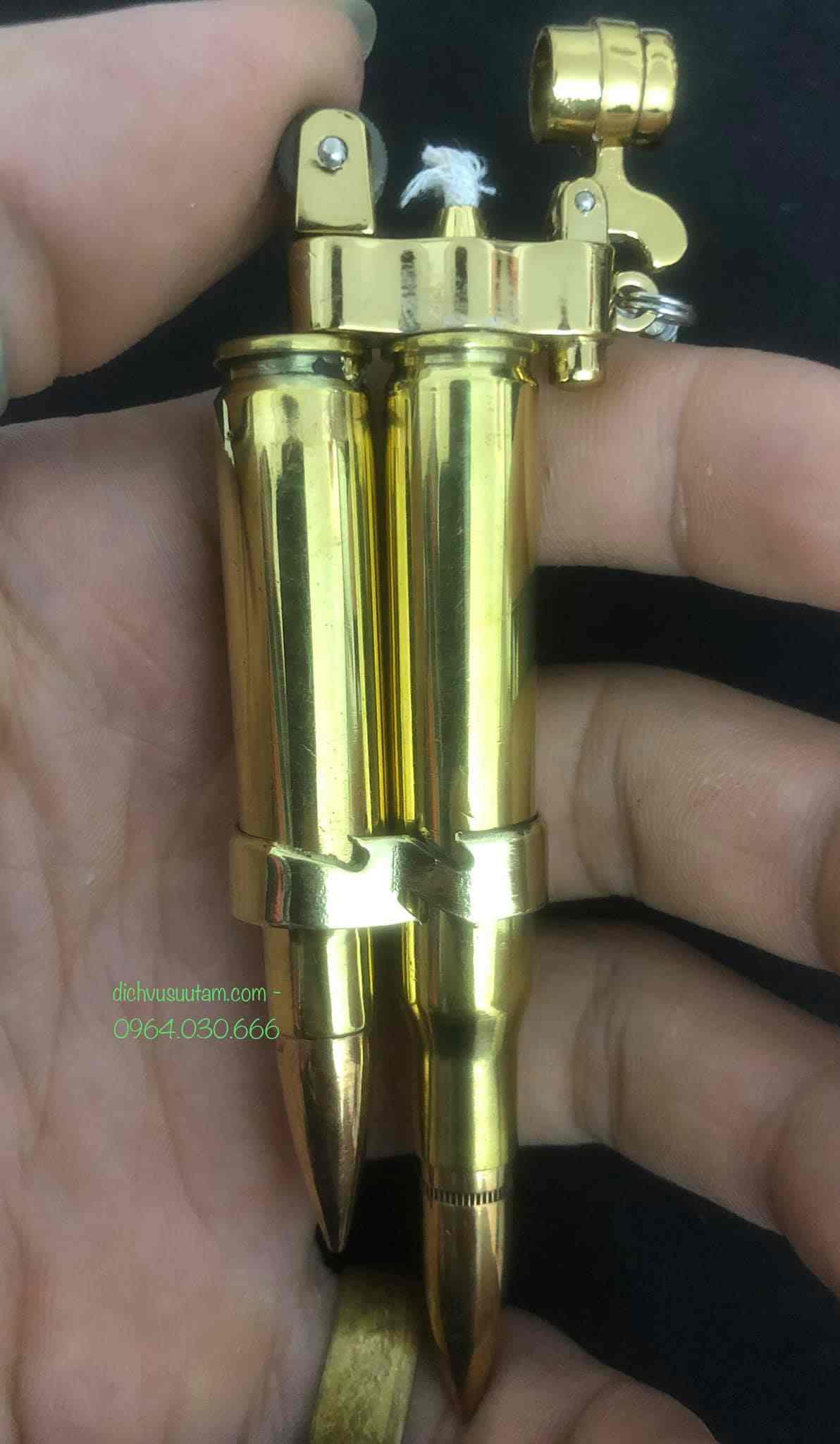 Bật lưa, hộp quẹt đôi làm từ vỏ đan, sử dụng như Zippo