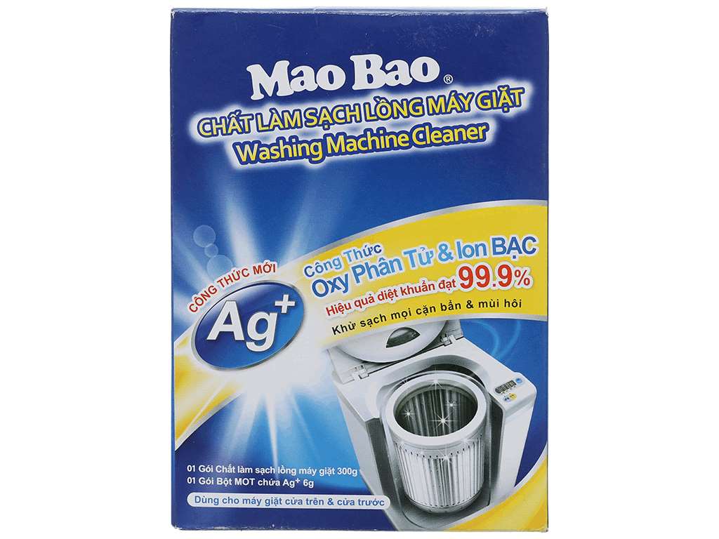 Bột vệ sinh lồng máy giặt mao bao oxy phân tử & ag+ 300g