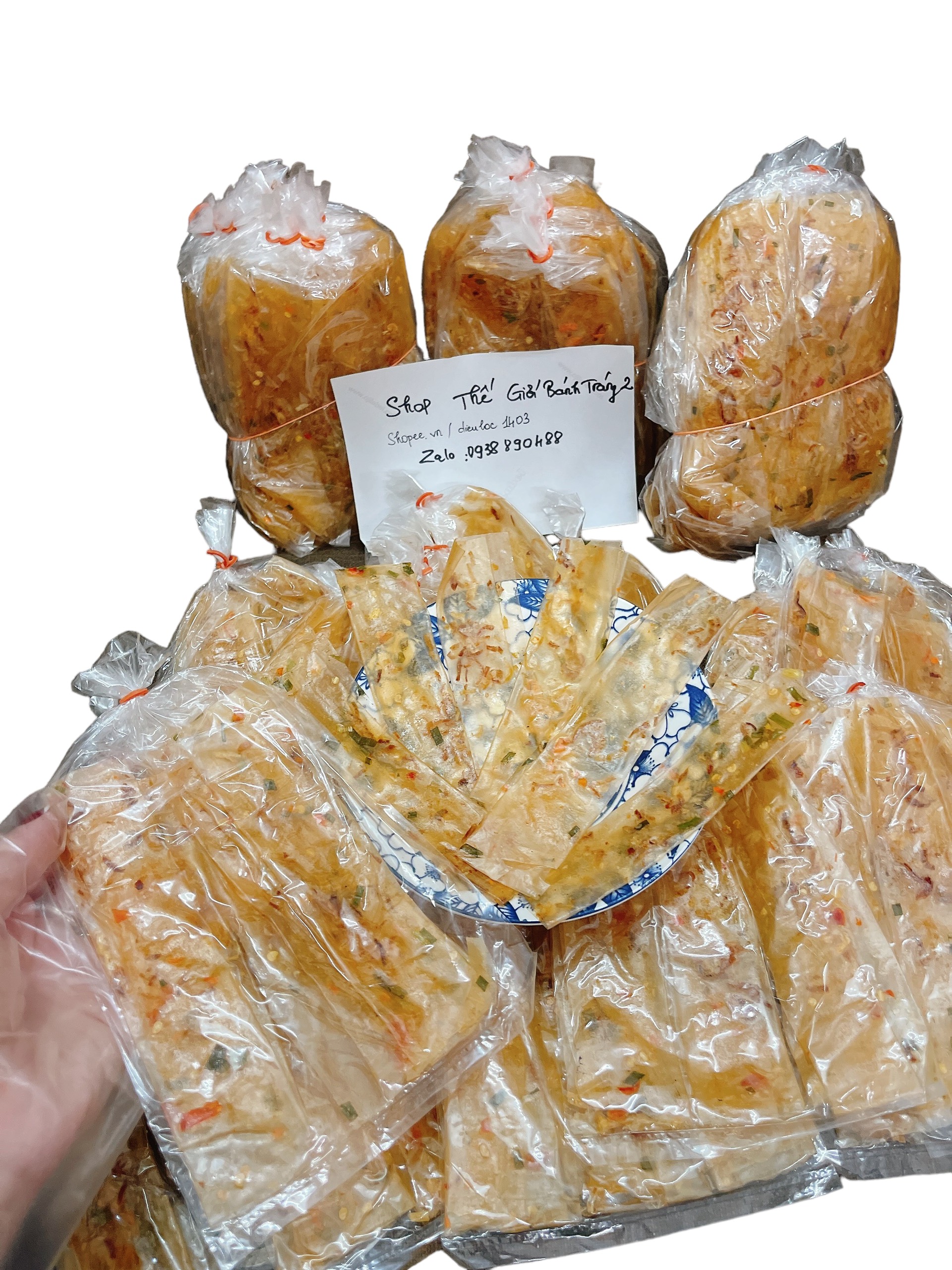 Bánh Tráng Chay Cuộn Hành Phi 10 bịch