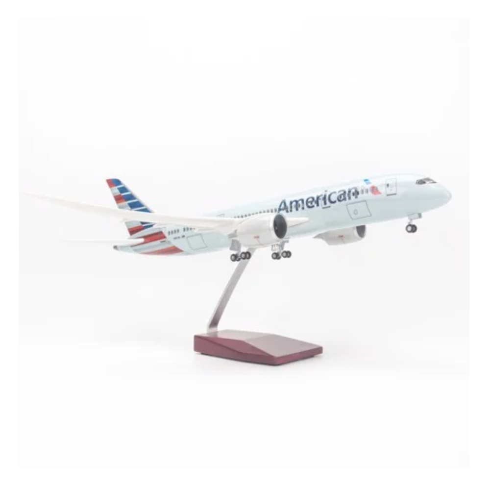 Mô hình máy bay lắp ráp có đèn led American Airlines Boeing B787 47cm Everfly