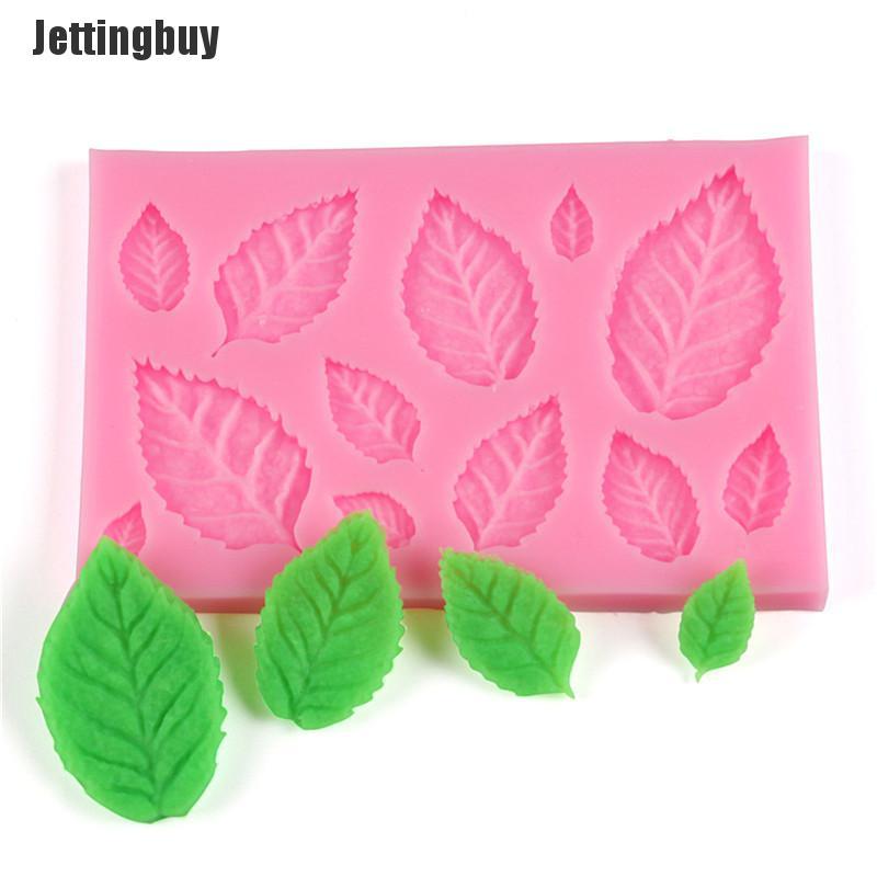 Jettingbuy Leaf Shaped Silicone Mold Leaves Cake Decor Fondant Cookies Moulds Baking Tool