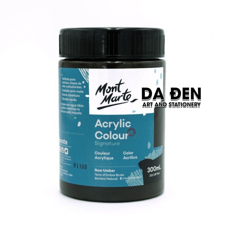 [HCM]Màu Mont Marte Signature Acrylic Colour 300ml (10.1-oz) - Raw Umber